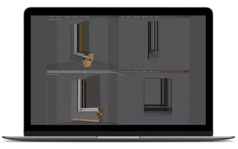 Benutzeroberfläche des 3D Fensterkonfigurators