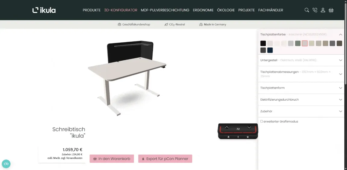 3D-Produktkonfigurator Architektur